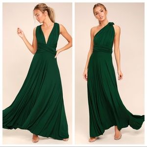 Lulus Tricks of the Trade Maxi Forest Green
